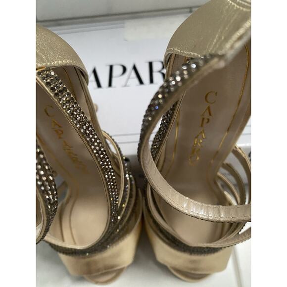 Caparros Platino Metallic Gold Open Toes Sz 61/2 M - Picture 8 of 12